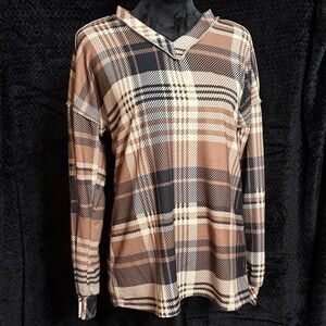 Plaid long sleeve top